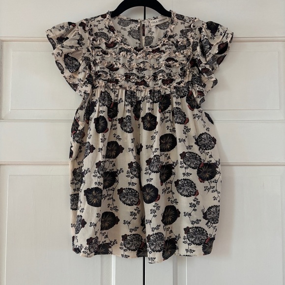 Ulla Johnson Erin Top Gardenia Floral Flutter Sleeve Size 4 Viscose Cotton Blend - Picture 3 of 16